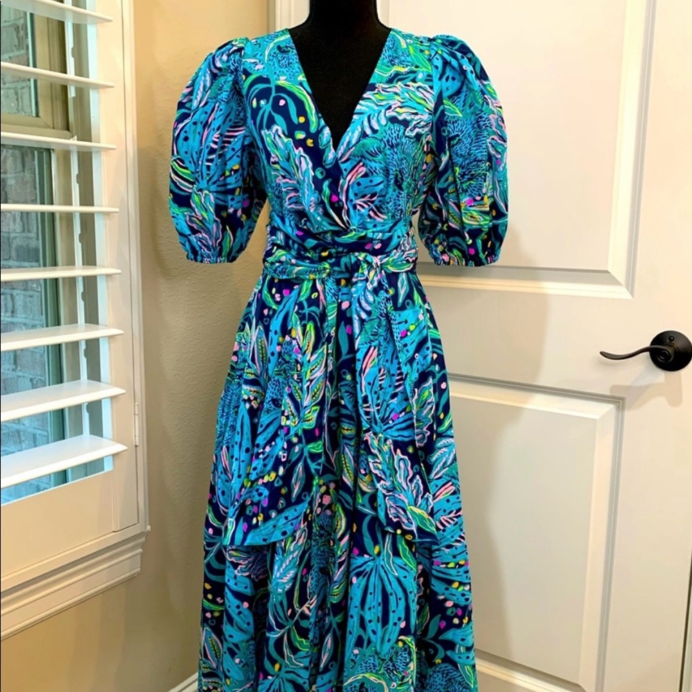 Lilly Pulitzer Juney Elbow Sleeve Cotton Midi Dress
